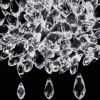 1 Box 120Pcs Faceted Teardrop Crystal Beads Glass Chandelier Beads Clear Top Drilled Small Smooth Prisms Pendants Loose Spacers for Jewelry Making Bracelets Necklaces Earrings...