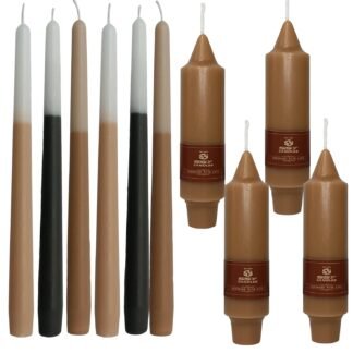 10 PCS Brown Taper Candlesticks Christmas Candles Gift Set for Home Decor Kitchen Decor Wedding Decorations