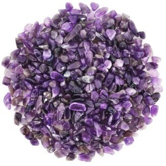 1.1lb Natural Crushed Amethyst Crystal Tumbled Chips-Healing Crystals Chips Bulk, Crushed Crystal Gemstones for Crafts, Beautiful Package for Gift (Amethyst)