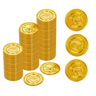 120 Pieces Plastic Pirate CoinsFake Gold Coin for HalloweenSt Patricks DayTreasure HuntsParty Favors - lunas-mystic-emporium.com 120 Pieces Plastic Pirate Coins,Fake Gold Coin for Halloween,St. Patrick's Day,Treasure Hunts,Party Favors