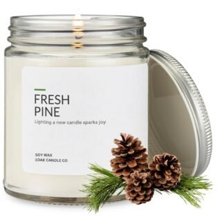 1OAK Soy Wax Candles (Fresh Pine) - Pine Candle - Soy Candles for Home Scented - Long Burning Premium - Hand-Poured (7oz.)