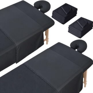 2 Sets Microfiber Massage Table Sheets, 3 Piece Reusable Massage Bed Cover Per Set, Lash Bed Cover Soft, Light-Weight, Stain & Wrinkle Resistant for Spa Beauty Tattoos