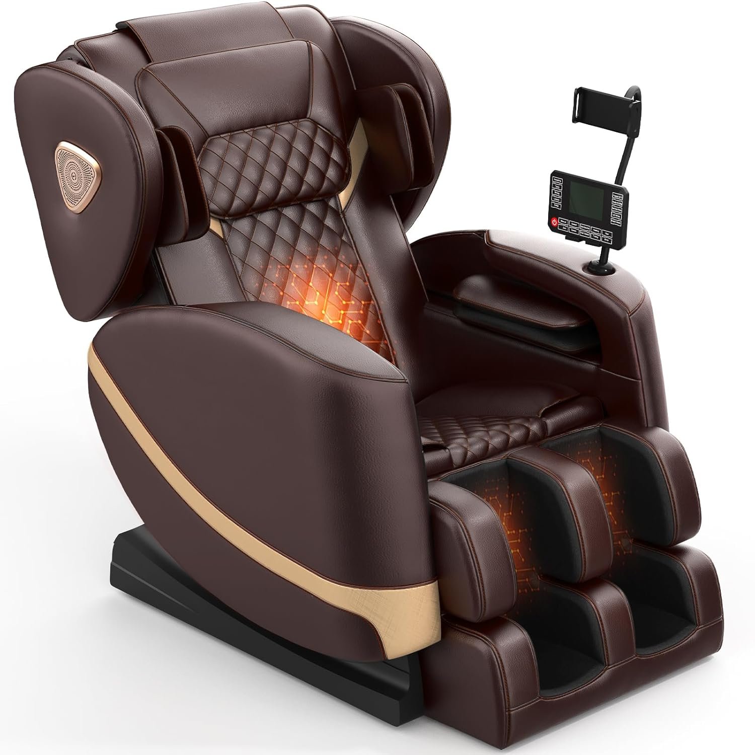 2025 Massage Chair Full Body Zero Gravity Massage Chair with 10 Fix Rollers Heating Foot Massage Auto Modes Bluetooth Speaker Touch Screen Controller Brown Premium - lunas-mystic-emporium.com 2025 Massage Chair Full Body, Zero Gravity Massage Chair with 10 Fix Rollers, Heating, Foot Massage, Auto Modes, Bluetooth Speaker, Touch Screen Controller (Brown Premium)