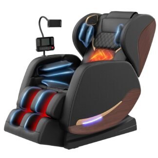 2025 Massage Chair, Massage Chairs Full Body and Recliner with 10 Fixed Points, Zero Gravity, Wood Grain Leather, Foot Massage, Airbags, Lumbar Heating, Bluetooth and Control...
