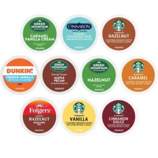 30 Count - Flavored K-cups Coffee Pods Variety Sampler Includes Starbucks Hazelnut, Caramel, Cinnamon Dolce & Vanilla - Green Mountain Caramel Vanilla Cream, Maple Pecan &...