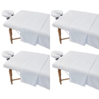 4 Sets Extra Thick Massage Table Sheets Sets Soft Premium Microfiber 3 Piece Set Massage Sheet Set for Salon Spa Bed Include Fitted Covers Flat Sheets Face Cradle Cover