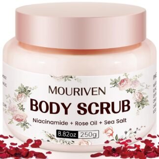 5% Niacinamide Exfoliating Body Scrub for Women - Rose Scrub with Niacinamide, Rose Oil and Seal Salt - Hydrating & Smooths Skin, Suitable for Sensitive Skin - Best for Mother's...
