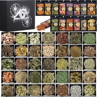 50pack Herbs for Witchcraft, Dried Herbs and Flowers Kit for Witch Beginner, Bulk Herb Gift Set for Wicca, Pagan and Wiccan Rituals, Magic Spell, Altar Supplies, Candle and Soap...