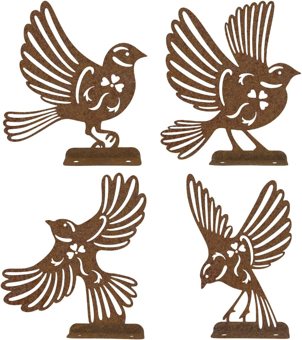6 Pcs Metal Bird Garden Ornaments Rusty Birds Outdoor Garden Decorations Bird Silhouette with Screws Fence Decorations Animal Shape Stand for Tree Stake Patio Yard Adornment - lunas-mystic-emporium.com 6 Pcs Metal Bird Garden Ornaments, Rusty Birds Outdoor Garden Decorations, Bird Silhouette with Screws, Fence Decorations, Animal Shape Stand for Tree Stake Patio Yard Adornment...
