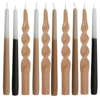 8 PCS Taper Candlesticks 10 Inch Candle Colored Brown Candles for Home Decor Kitchen Decor Wedding Decorations