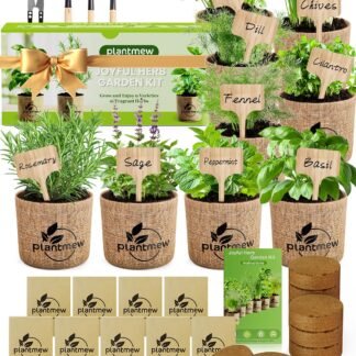 9 Herb Indoor Garden Kit - Unique Kitchen Gift for Women, Men, Mom, Friends - Complete Starter Set with Pots, Soil & Tools - Perfect for Windowsill, Countertop, Home Gardening