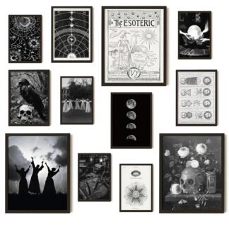 97 Decor Witchy Home Decor - Vintage Gothic Decor for Home, Creepy Goth Posters Halloween Art Prints, Spooky Picture for Bedroom (unframed)