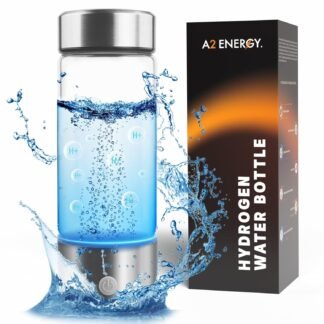 A2 Hydrogen Water Bottle,420ml Glass Hydrogen Water Generator Rechargeable Hydrogen Water Bottle Portable Hydrogen Water Ionizer with SPE/PEM Technology for Husband, Wife,...