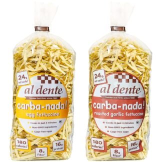 AL DENTE Carba-Nada Variety Lower Carb Egg Fettuccine Roasted Garlic Fettuccine Non-GMO Homemade Taste Texture High Protein 10 Ounce Pack of 2 - lunas-mystic-emporium.com AL DENTE, Carba-Nada Variety, Lower Carb, Egg Fettuccine & Roasted Garlic Fettuccine, Non-GMO, Homemade Taste & Texture, High Protein 10 Ounce (Pack of 2)
