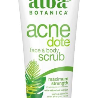 Alba Botanica Acnedote Maximum Strength Face & Body Scrub for Acne Treatment, Blackhead Scrub, 8 Oz