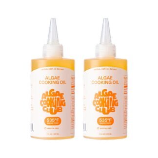 Algae Cooking Club Chef-Grade 100% Algae Cooking Oil 7oz Squeeze Bottles (2 Pack) – High Smoke Point 535°F, Rich in Omega-9, Neutral Buttery Flavor, Seed-Oil Free, Perfect for...