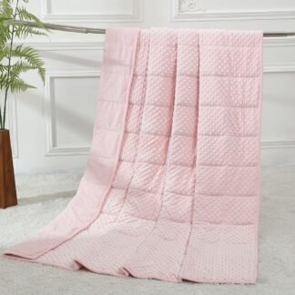Alomidds Weighted Blanket (60"x80",15lbs Queen Size - Pink), Weighted Blankets for Adults, Cooling Breathable Soft and Comfort Minky, Heavy Blanket Microfiber Material with...