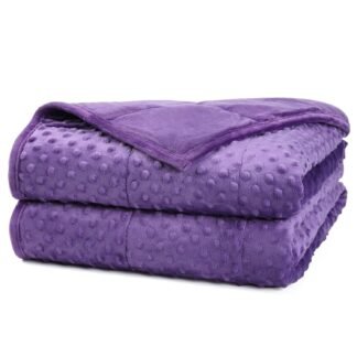 Alomidds Weighted Blanket (60"x80",15lbs Queen Size - Purple), Weighted Blankets for Adults, Breathable Soft and Comfort Minky, Heavy Blanket Microfiber Material with Glass Beads