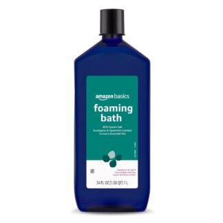 Amazon Basics Eucalyptus & Spearmint Scented Foaming Bath with Essential Oils, 34 Fl Oz (Pack of 1) (Previously Solimo)