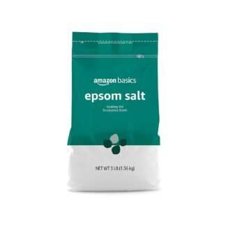Amazon Brand - Solimo Epsom Salt Soaking Aid, Eucalyptus Scented, 3 Pound