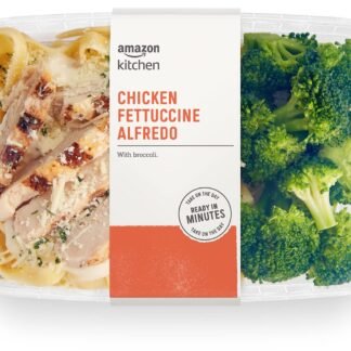 Amazon Kitchen, Chicken Fettuccine Alfredo With Broccoli, Single Serve Meal, 12 Oz