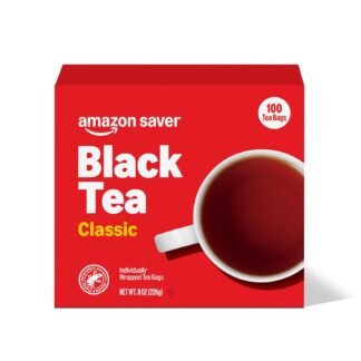 Amazon Saver, Classic Black Tea, 8 Oz, 100 Ct (Previously Happy Belly, Packaging May Vary)