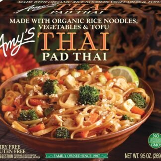 Amy's Frozen Meals, Vegan Pad Thai, Made With Organic Vegetables, Rice Noodles and Tofu, Gluten Free Microwave Meals, 9.5 Oz