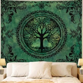 Apdidl Green Nature Tapestry for Bedroom Aesthetic Hippie Ceiling Tree of Life Decor Tapestries Wall Hanging Boho Bohemian Mandala y2k Art Backdrop for Dorm Living Room 51X60 - lunas-mystic-emporium.com Apdidl Green Nature Tapestry for Bedroom Aesthetic, Hippie Ceiling Tree of Life Decor Tapestries Wall Hanging, Boho Bohemian Mandala y2k Art Backdrop for Dorm Living Room (51"X60")