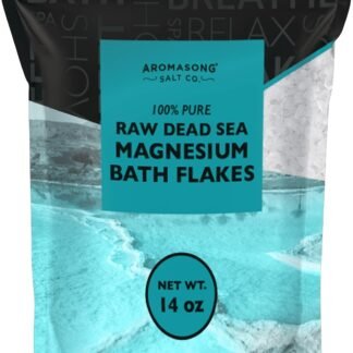 Aromasong Magnesium Flakes from The Dead Sea, 14 OZ. Resealable Pack- Muscle Relaxing Magnesium Chloride Bath Salts Soak.