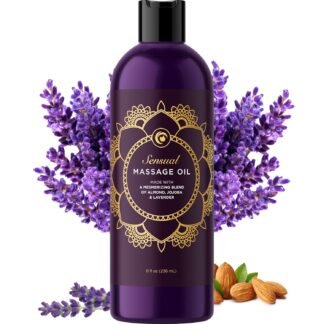Aromatherapy Sensual Massage Oil for Couples - Relaxing Full Body Massage Oil for Date Night with Sweet Almond Oil - Vegan Lavender for Massage Therapy Smooth Gliding Formula 8...