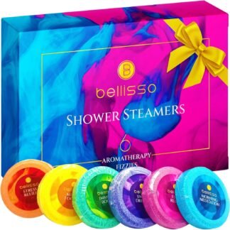 Aromatherapy Shower Steamers Gift Set, Six Fizzies - Uplifting, Relaxing, Stress Relief Scents for Women and Men - Self Care Home Spa Experience - Christmas Day Stocking...