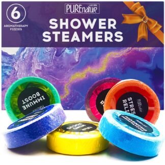Aromatherapy Shower Steamers Set - Six Uplifting Relaxing Scents for Stress Relief - Perfect Self Care, Spa Experience for Women and Men - Ideal for Christmas Stocking Stuffers...