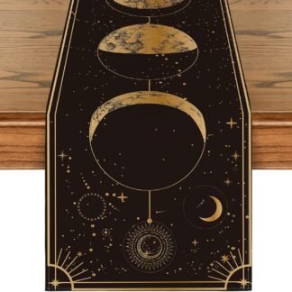 Artoid Mode Astrology Moon Magic Art Table Runner, Seasonal Mystical Gothic Kitchen Dining Table Decoration for Home Party Decor 13x72 Inch