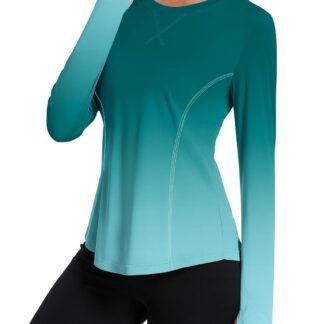 Avoogue Women UPF 50+ UV Shirts Long Sleeve with Thumb Holes Workout Sun Shirt Quick Dry Athletic Hiking Running Tops