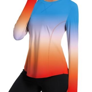 Avoogue Women UPF 50+ UV Shirts Long Sleeve with Thumb Holes Workout Sun Shirt Quick Dry Athletic Hiking Running Tops