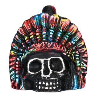 Aztec Death Whistle, death whistle, Traditional Skull Design, Tie-Dye Rainbow Pattern, 125+ Decibels