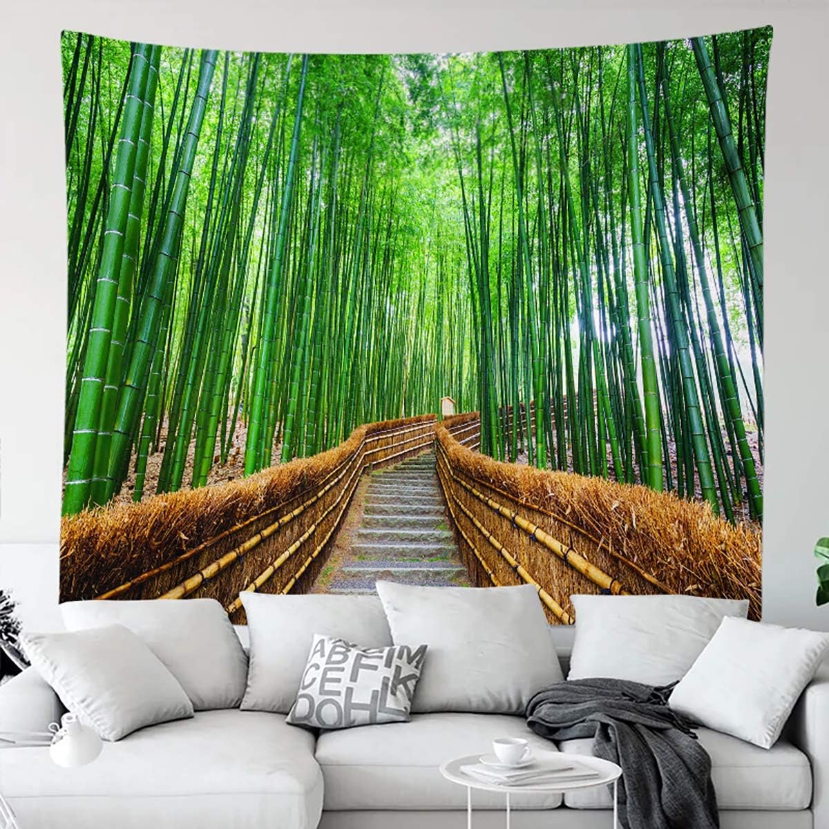 Bamboo Forest Decor Zen Green Grove Path Tapestry Wall Hangings - Large 80x60 Inch for Bedroom Living Room Dorm Man Cave - lunas-mystic-emporium.com Bamboo Forest Decor Zen Green Grove Path Tapestry Wall Hangings - Large (80x60 Inch) for Bedroom, Living Room, Dorm, Man Cave