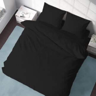 BedDecor Queen 600TC Wonderful 100% Egyptian Cotton 3PCs Duvet Set,Black