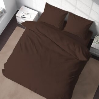 BedDecor Queen 600TC Wonderful 100% Egyptian Cotton 3PCs Duvet Set,Chocolate