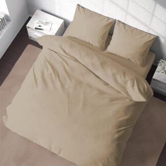 BedDecor Queen 600TC Wonderful 100% Egyptian Cotton 3PCs Duvet Set,Taupe