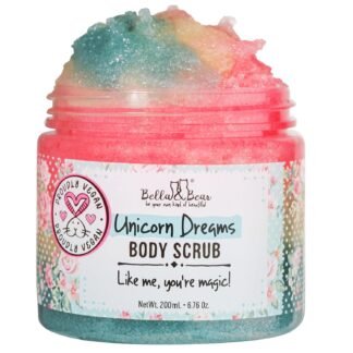 Bella & Bear Unicorn Dream Body Scrub - Vegan, Cruelty-Free, Paraben-Free Exfoliating Sugar Scrub for Smooth Skin - Mango, Pineapple & Vanilla