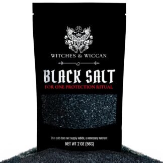 Black Salt for Protection Rituals & Wiccan Spells, Handcrafted Negative Energy Protection Crystals for Witchcraft, 2 Oz Bag, Witches & Wiccan Witchcraft Supplies