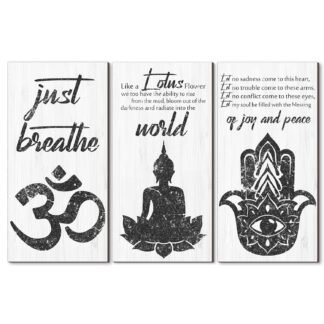 Blulu 3 Pcs Buddha Wall Art Spiritual Buddha Quotes Wall Decor Meditation Zen Wooden Hanging Sign Decor for Meditation Room Home Yoga Living Room Bedroom Office Buddhist - lunas-mystic-emporium.com Blulu 3 Pcs Buddha Wall Art Spiritual Buddha Quotes Wall Decor Meditation Zen Wooden Hanging Sign Decor for Meditation Room Home Yoga Living Room Bedroom Office Buddhist...