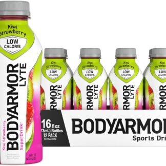 BODYARMOR LYTE Low-Calorie Sports Drink, Kiwi Strawberry, Coconut Water, Natural Flavors, Vitamins, Electrolytes, 16 Fl Oz (12 Pack)