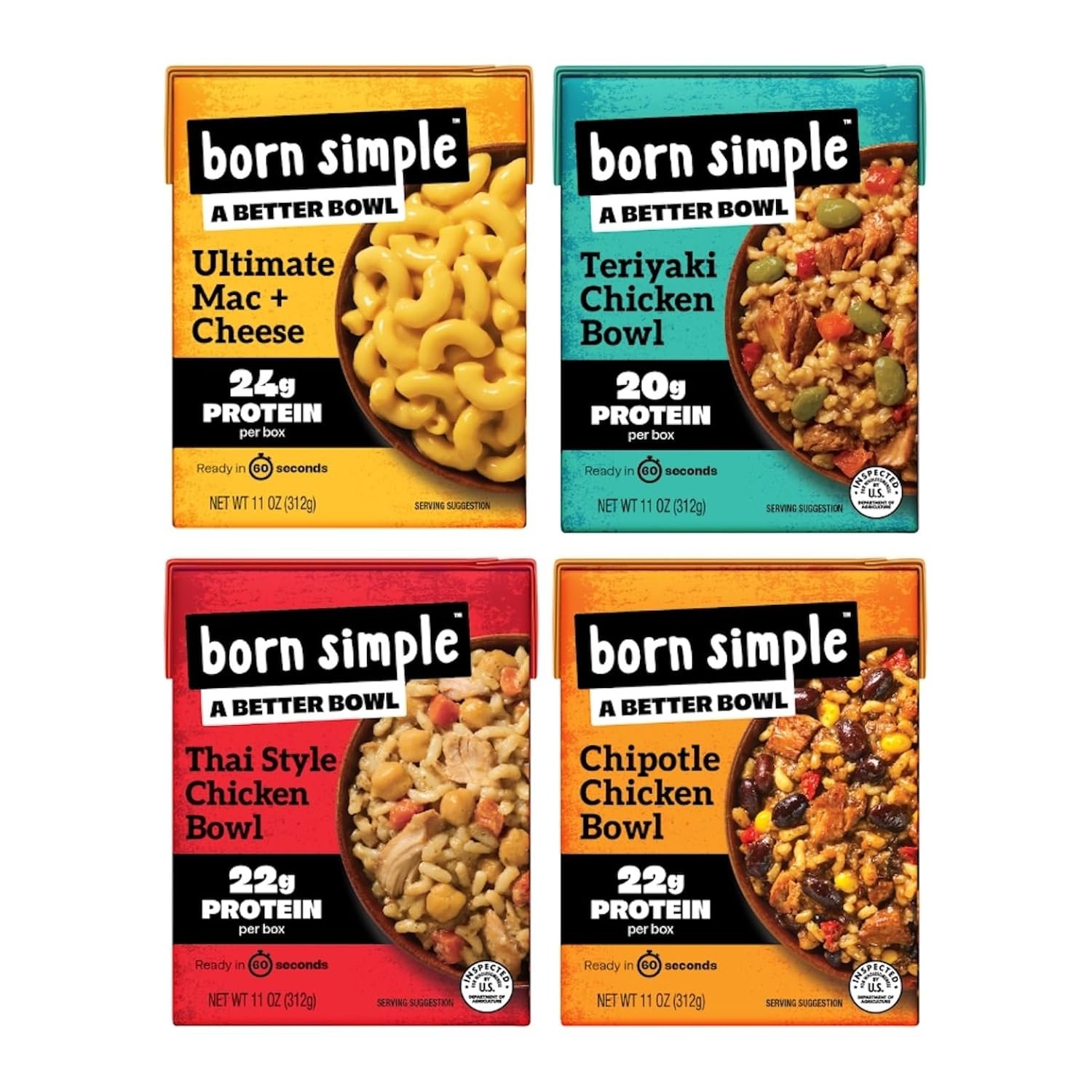 Born Simple Ready to Eat Meals Variety Pack |Includes Chipotle Teriyaki Thai Chicken Ultimate Mac and Cheese|IMPROVED RECIPE - High Protein Prepared Meal Microwavable - lunas-mystic-emporium.com Born Simple Ready to Eat Meals, Variety Pack |Includes Chipotle, Teriyaki, Thai Chicken & Ultimate Mac and Cheese|IMPROVED RECIPE - High Protein, Prepared Meal, Microwavable...