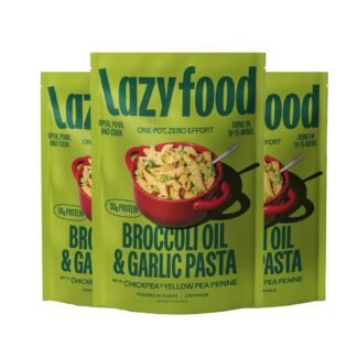 Broccoli, Garlic & Oil Vegetarian Pasta Meal | Gluten Free Pasta Dinner | Real Cheese and Red Pepper for Moderate Spice | Low Carb High Protein One Pot Meal Kit | Chickpea &...