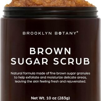 Brooklyn Botany Brown Sugar Body Scrub - Moisturizing and Exfoliating Body, Face, Hand, Foot Scrub - Fights Acne, Fine Lines & Wrinkles, Great Gifts For Women & Men - 10 oz