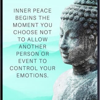 Buddha Art 11x14 - Inspirational Meditation Spa, Yoga, Meditation Room Decor - Motivational Quotes Zen Wall Art - spiritual New Age Gifts for Women - Teal Blue Positive Quotes -...
