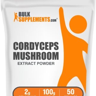 BulkSupplements.com Cordyceps Mushroom Extract Powder - Cordyceps Sinensis, Mushroom Supplement - Vegan & Gluten Free, 2g per Serving, 100g (3.5 oz) (Pack of 1)