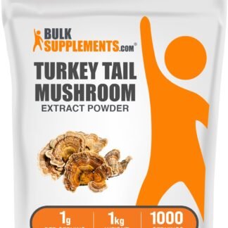 BulkSupplements.com Turkey Tail Mushroom Extract Powder - Coriolus Versicolor Extract, Mushroom Supplement - Vegan & Gluten Free, 1g per Serving, 1kg (2.2 lbs) (Pack of 1)